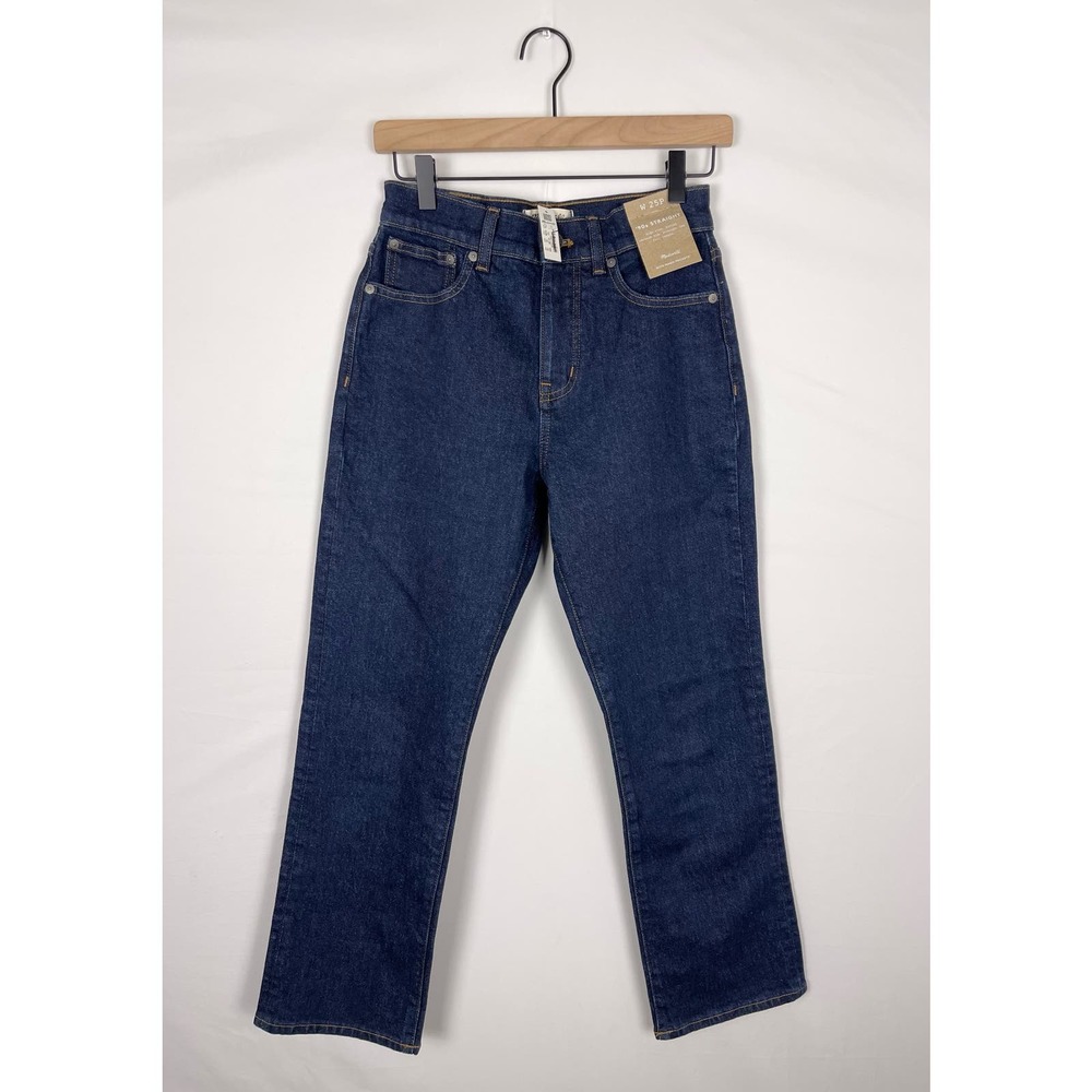 NWT Madewell High Rise ‘90s Straight Jean Womens Size 25P Dark Wash Style NM745